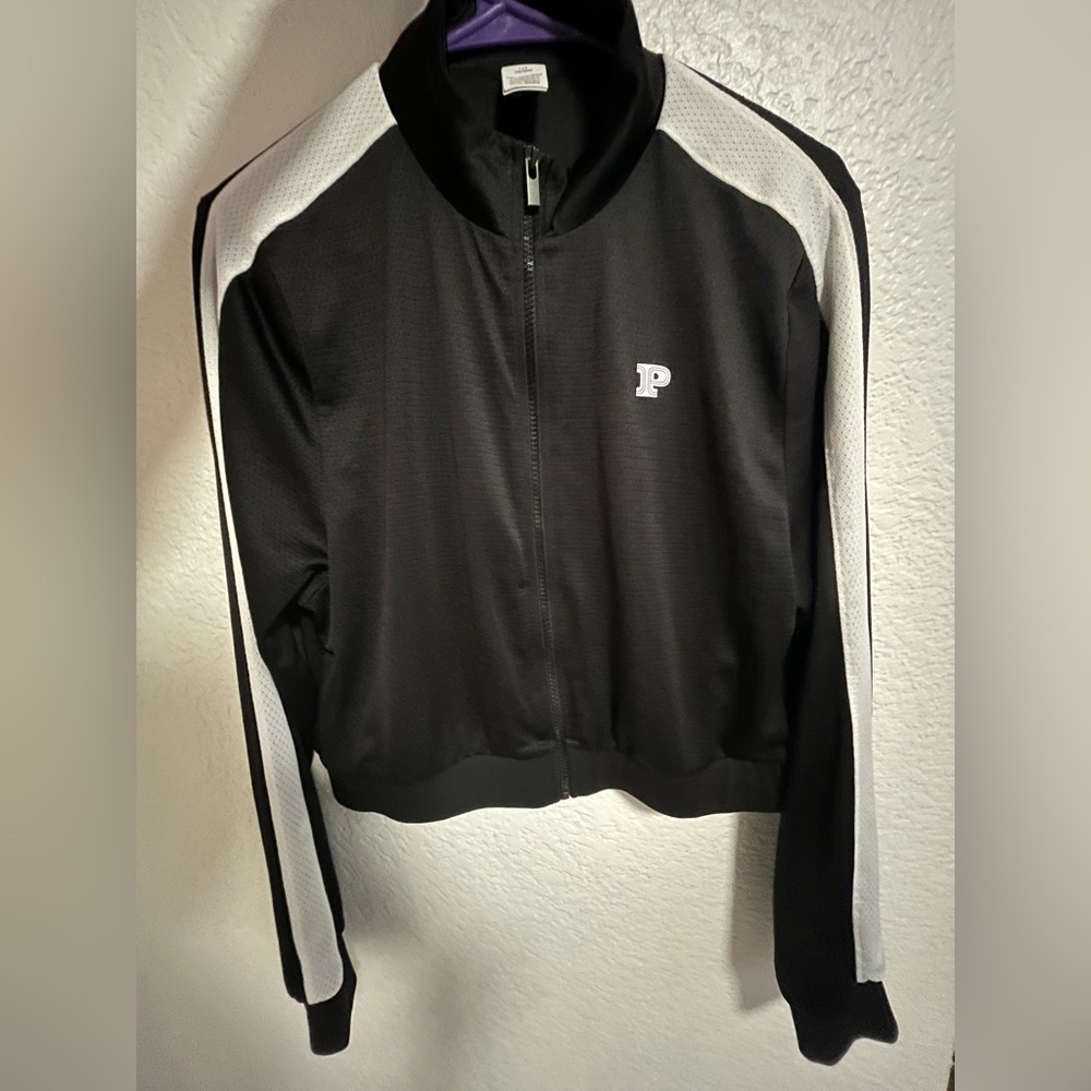 PINK Victoria's Secret Black and White Varsity Jacket